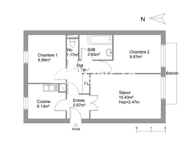 Appartement 3 pièces (51.68 m²) à louer - Poitiers (86000)
