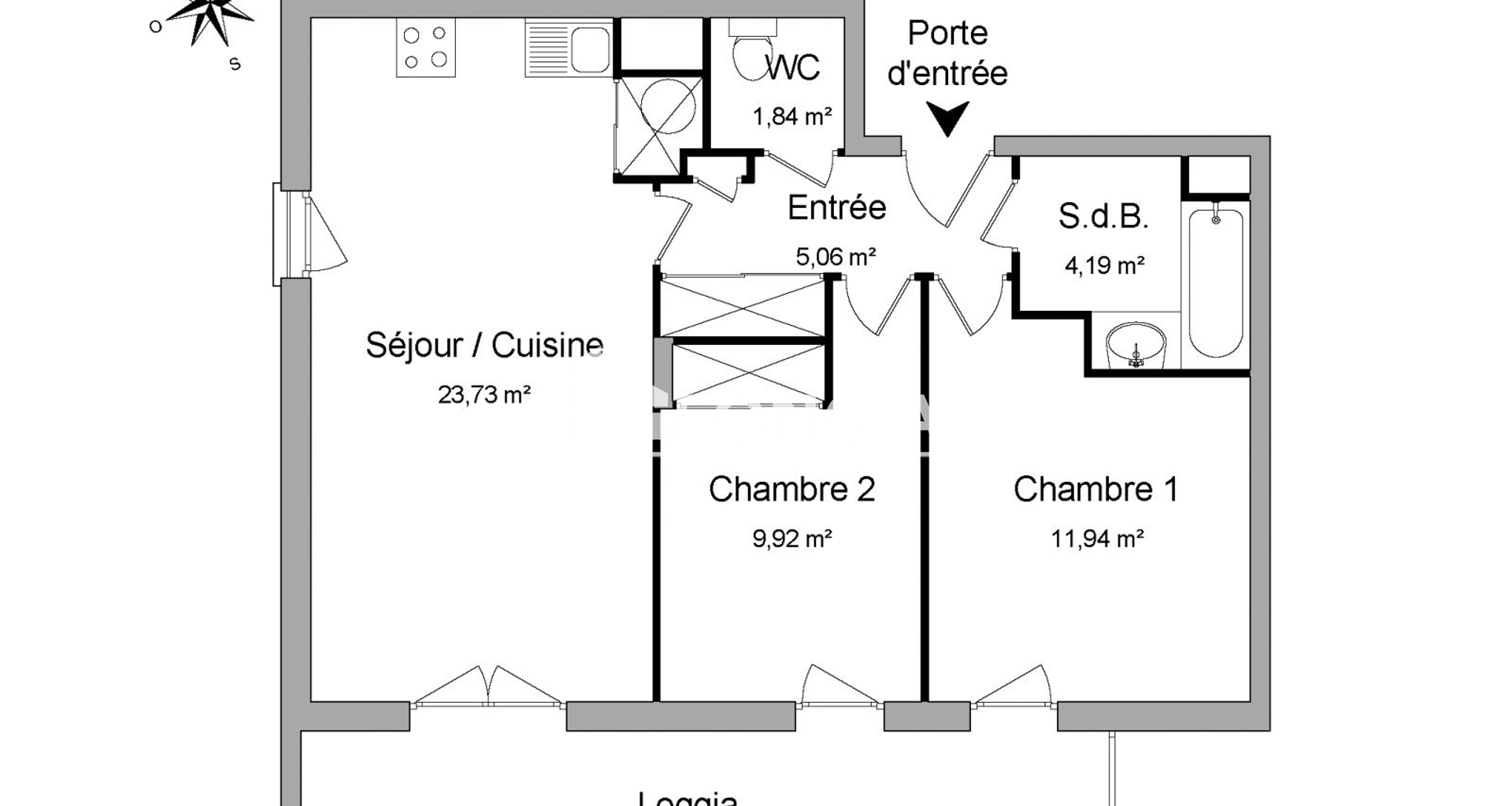 Appartement 3 pièces (56.68 m²) à louer - Lyon 9ᵉ (69009)