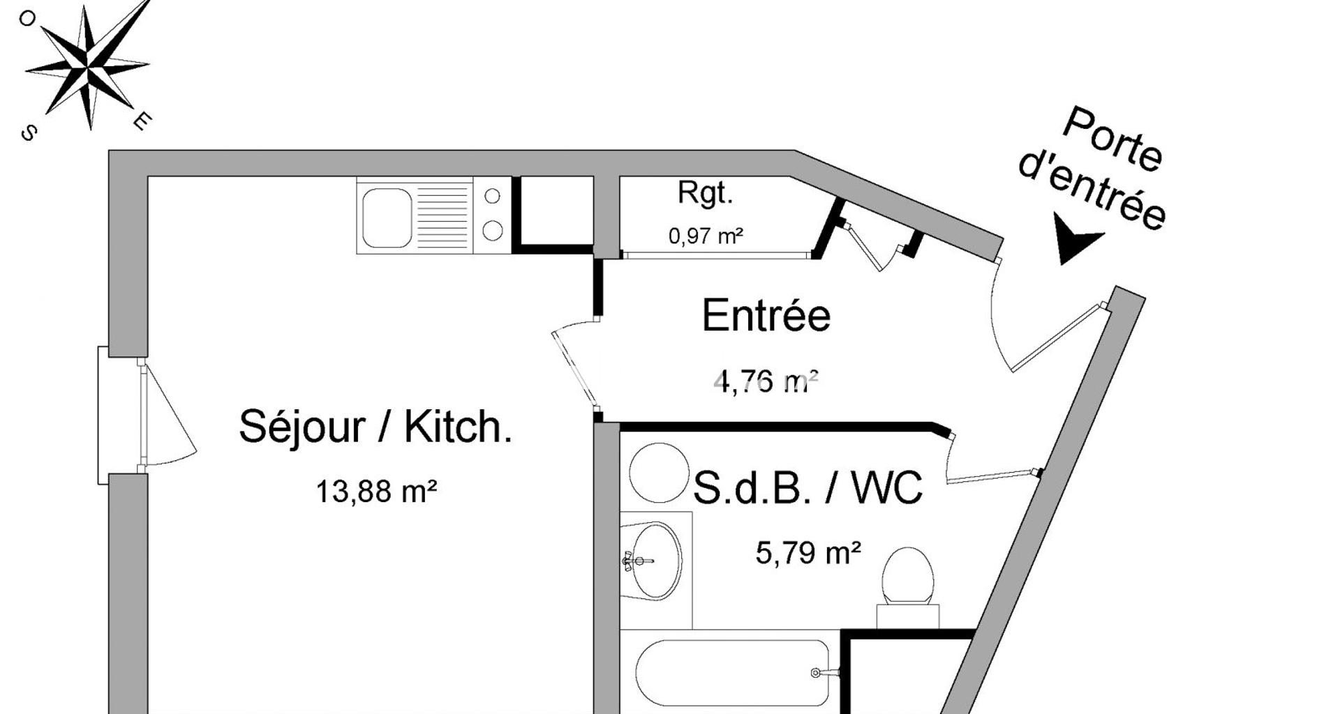 Studio (25.4 m²) à louer - Francheville (69340)