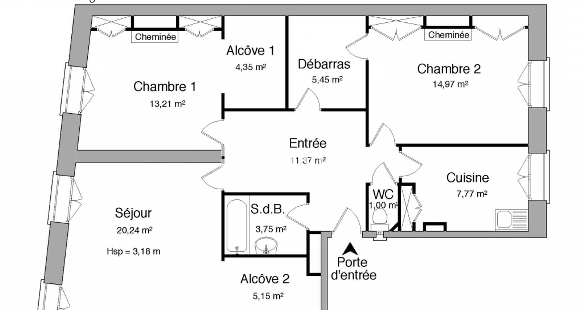 Appartement meublé 3 pièces (87.26 m²) à louer - Lyon 3ᵉ (69003)