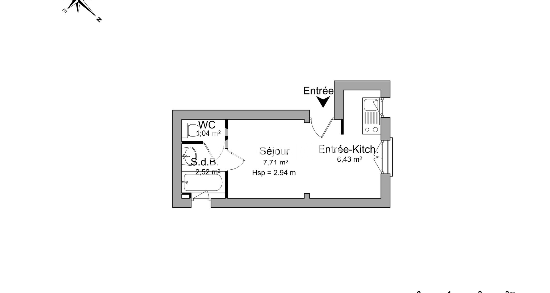 Studio (17.85 m²) à louer - Courbevoie (92400)