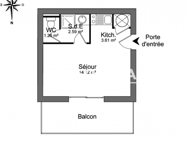 Studio (21.58 m²) à louer - La Rochelle (17000)