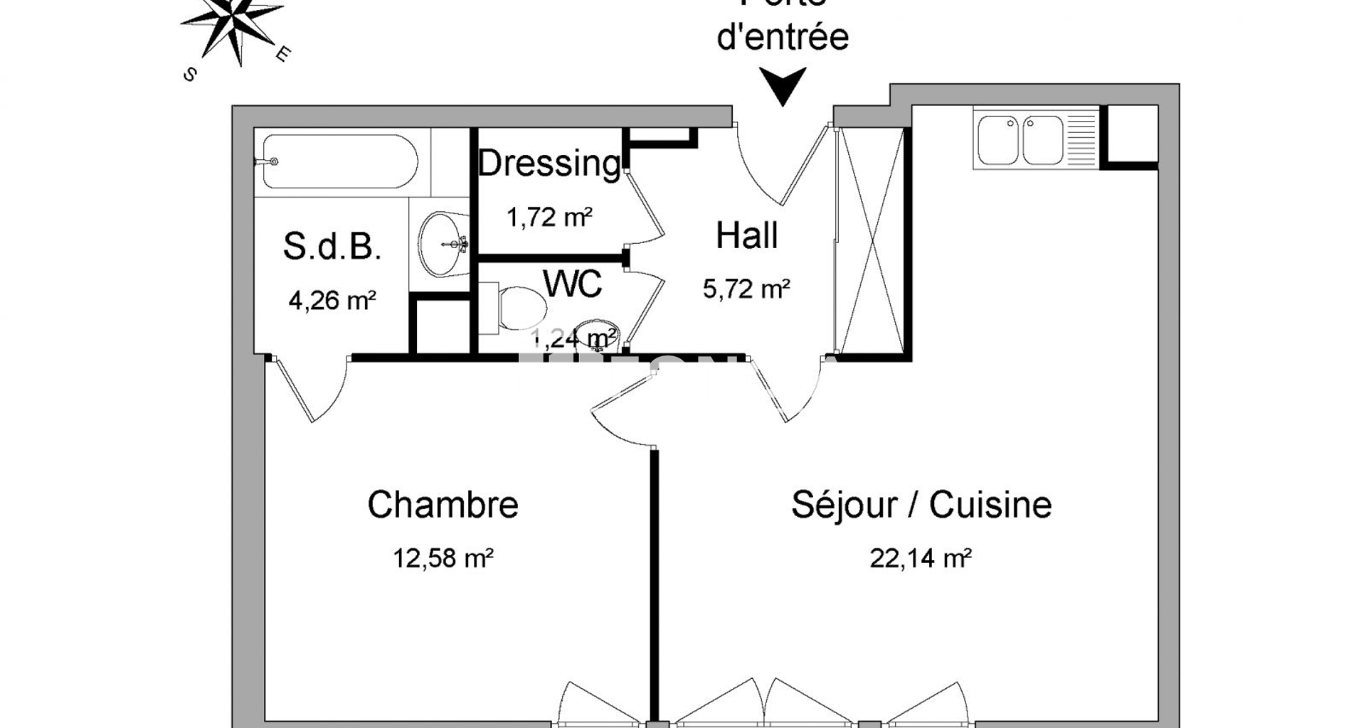 Appartement 2 pièces (47.66 m²) à louer - Caluire-et-cuire (69300)