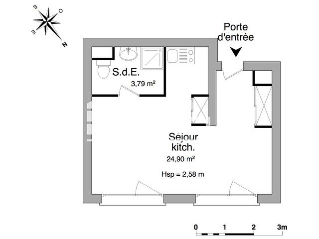 Studio meublé (28.69 m²) à louer - La Rochelle (17000)