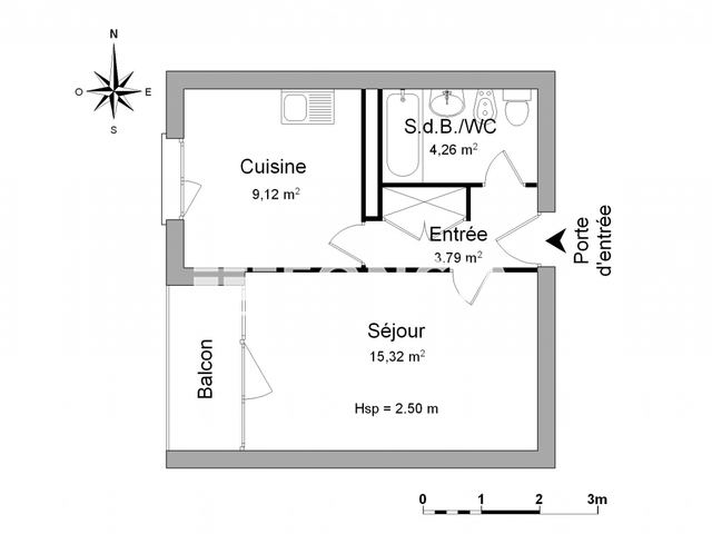 Studio (32.49 m²) à louer - Limoges (87000)