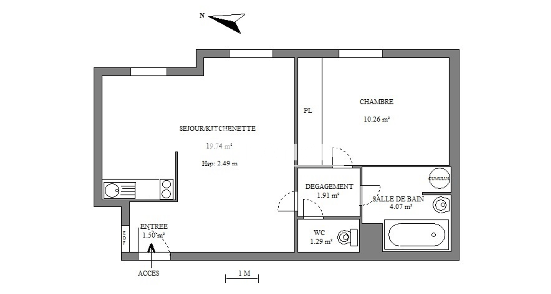 Appartement 2 pièces (38.77 m²) à louer - Villeurbanne (69100)