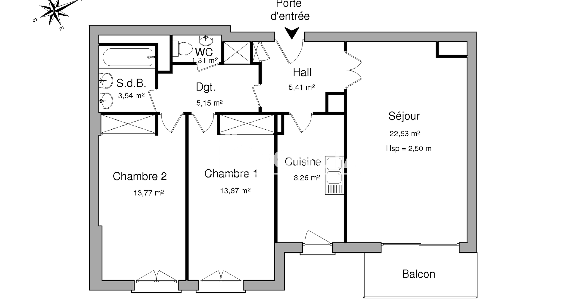 Appartement 3 pièces (73.51 m²) à louer - Levallois-perret (92300)