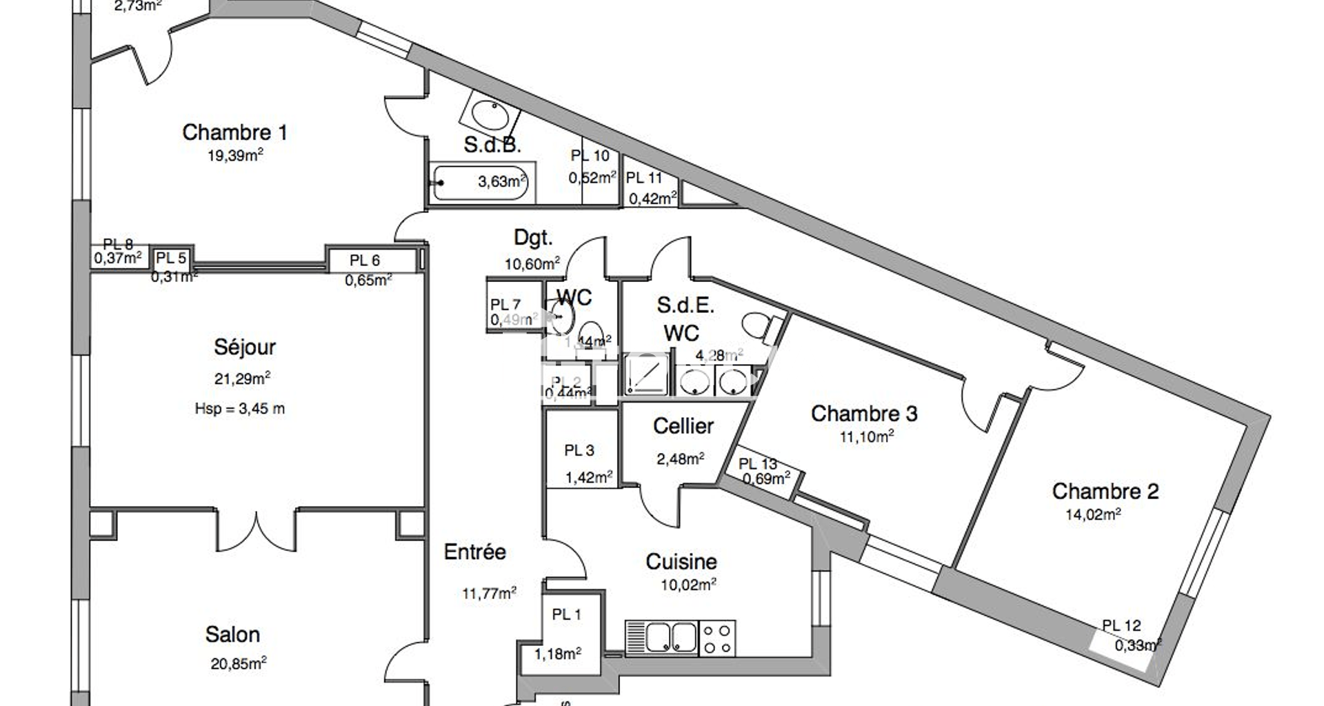 Appartement 5 pièces (140.79 m²) à louer - Lyon 7ᵉ (69007)