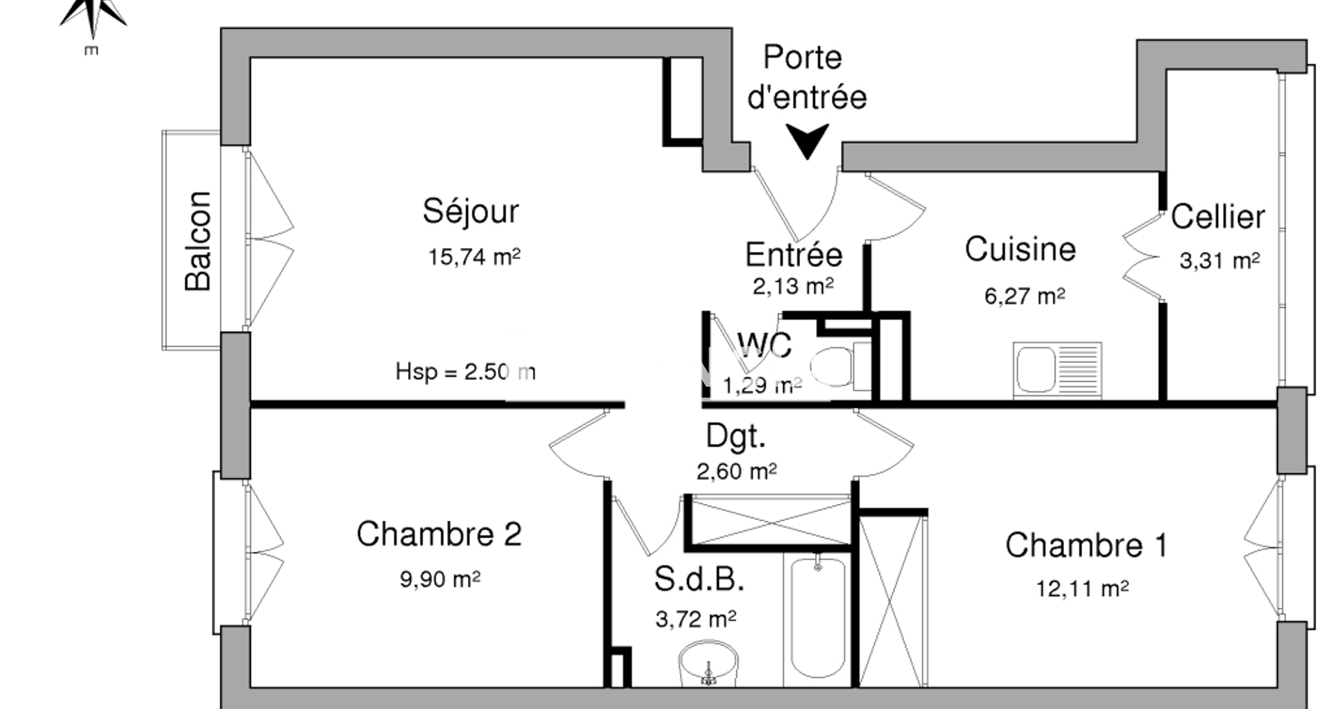 Appartement 3 pièces (57.07 m²) à louer - Limoges (87000)