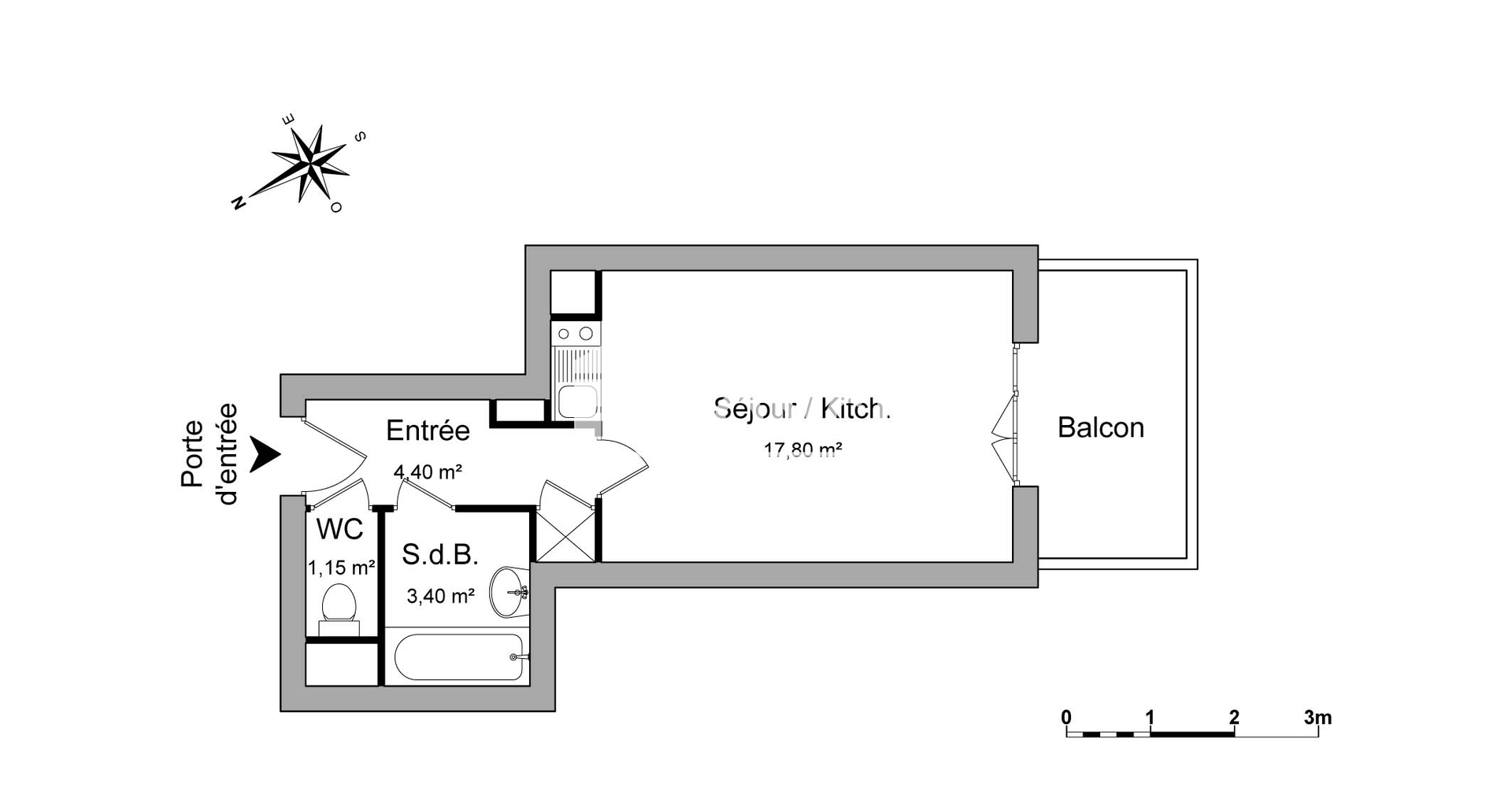 Studio (26.75 m²) à louer - Lyon 8ᵉ (69008)