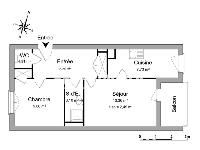 Appartement 2 pièces (43.68 m²) à louer - Poitiers (86000)