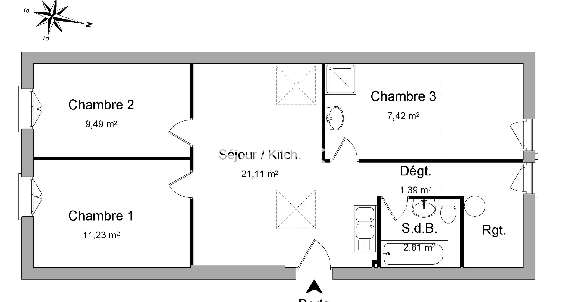 Appartement 4 pièces (53.45 m²) à louer - Saulx-marchais (78650)