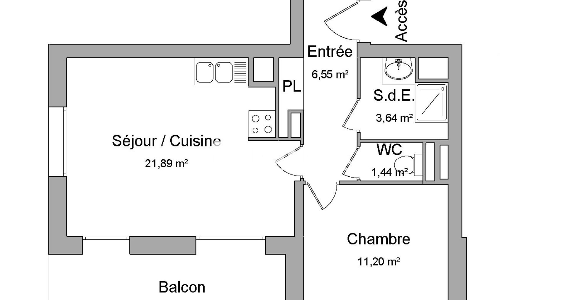 Appartement 2 pièces (44.72 m²) à louer - Lyon 9ᵉ (69009)