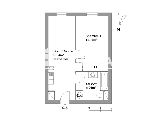 Appartement 2 pièces (37.05 m²) à louer - Rochefort (17300)