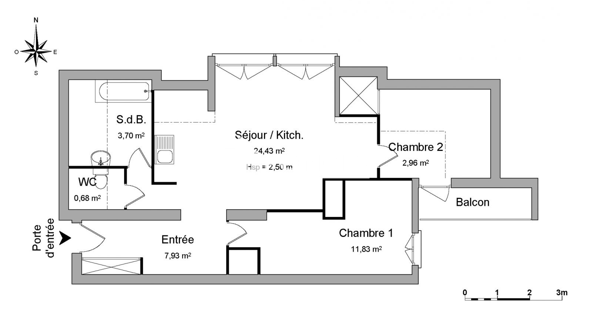 Appartement 3 pièces (51.53 m²) à louer - Beynost (01700)