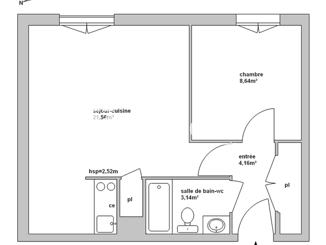 Appartement 2 pièces (37.5 m²) à louer - Limoges (87000)