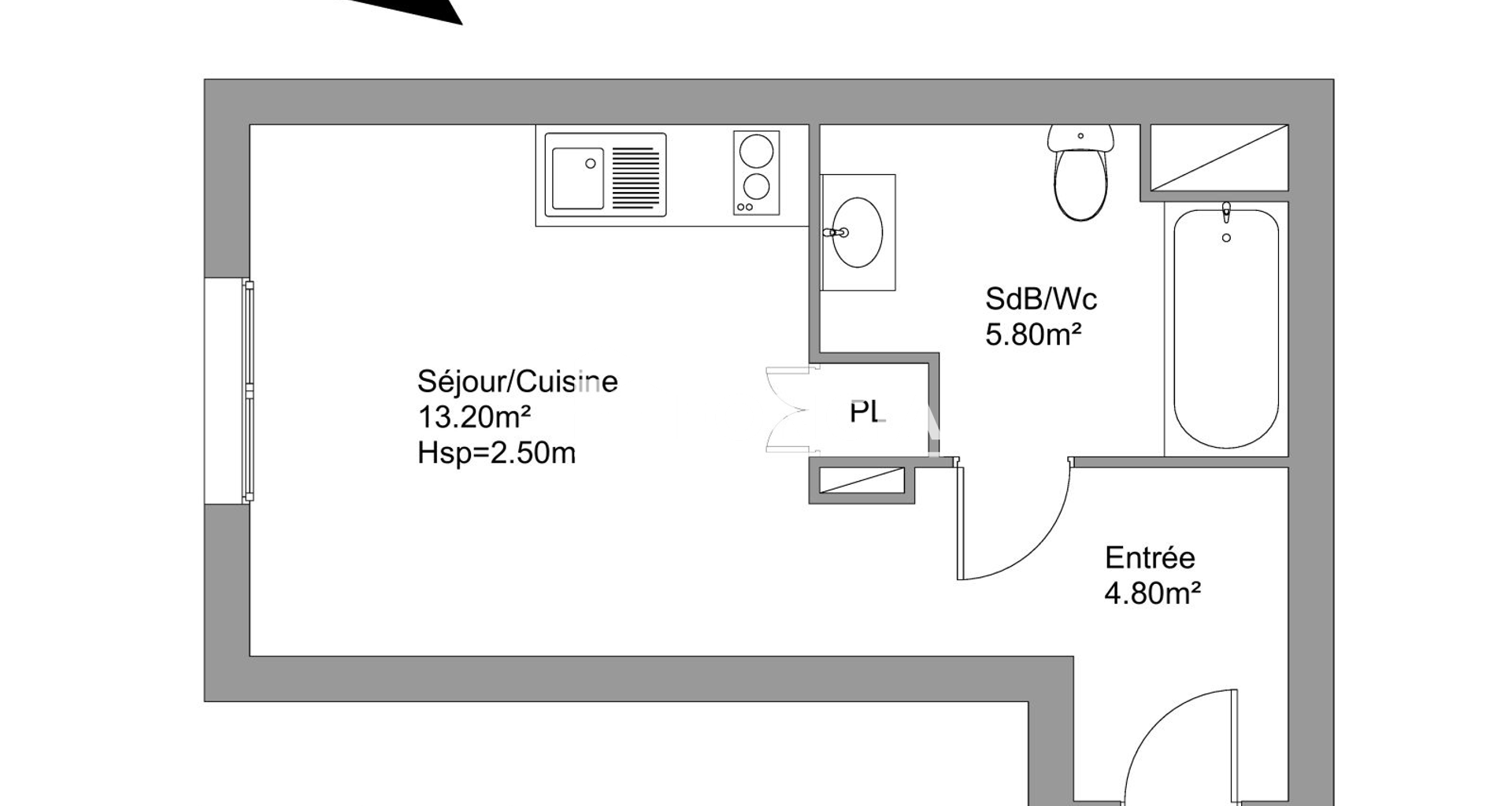 Studio (24.05 m²) à louer - Poissy (78300)
