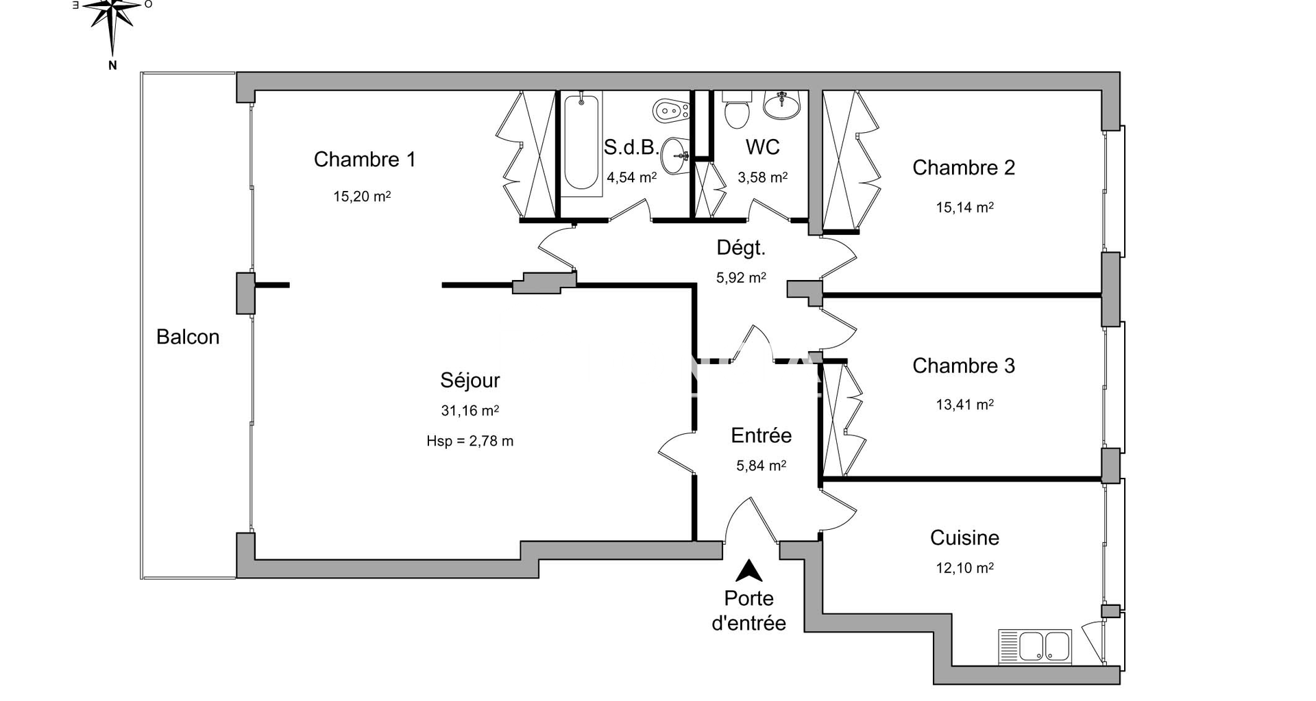 Appartement 4 pièces (106.89 m²) à louer - La Rochelle (17000)