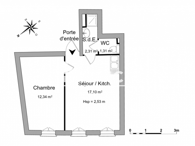 Appartement 2 pièces (33.06 m²) à louer - Rochefort (17300)