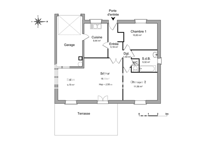 Maison 3 pièces (73.74 m²) à louer - Aytre (17440)
