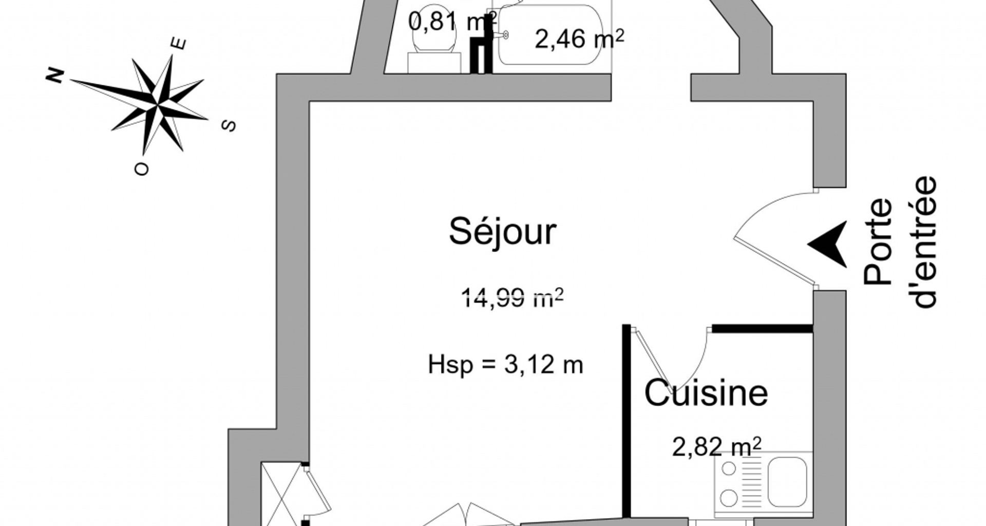 Studio (23 m²) à louer - Courbevoie (92400)
