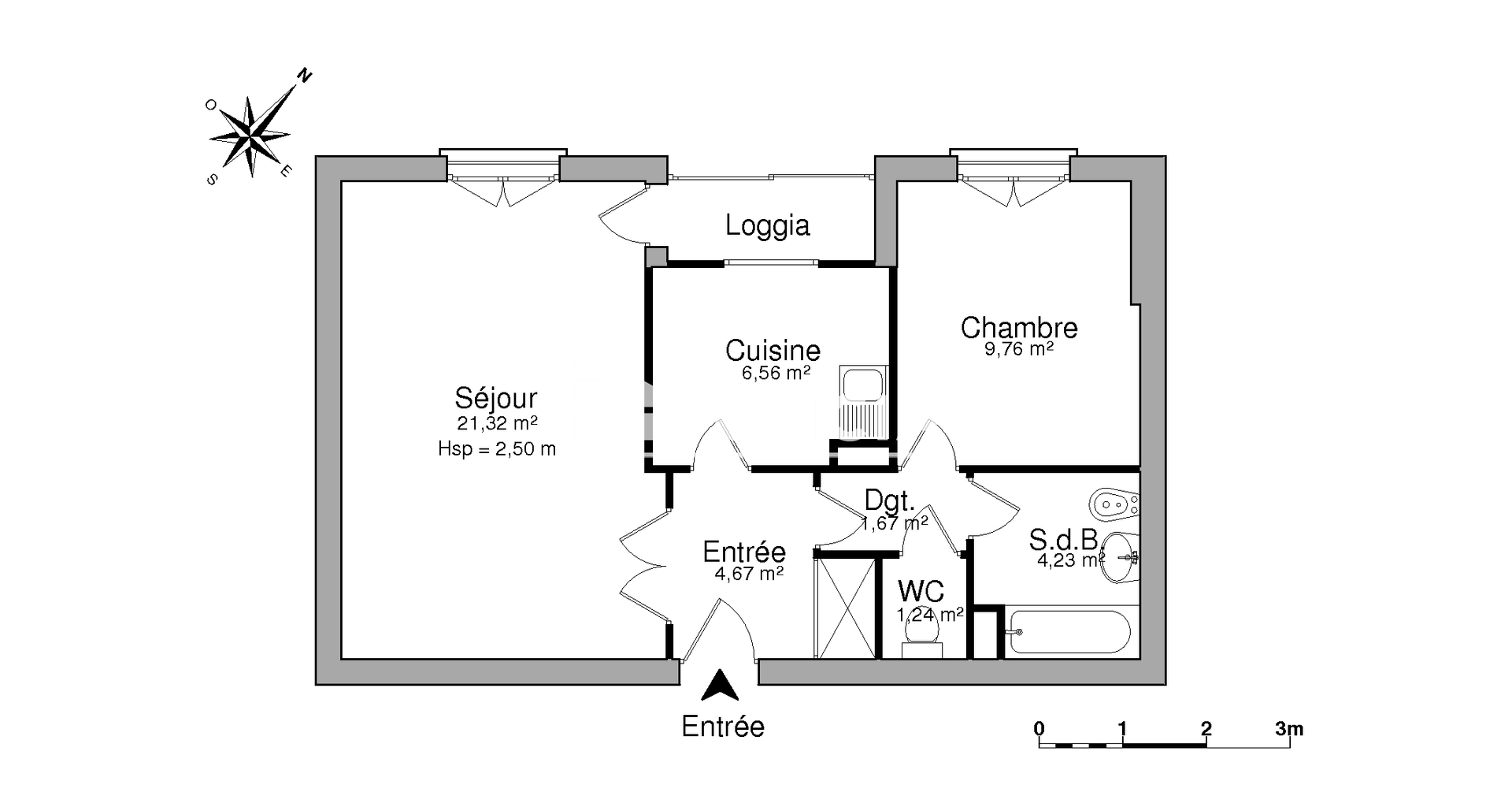 Appartement 2 pièces (49.45 m²) à louer - Limoges (87000)