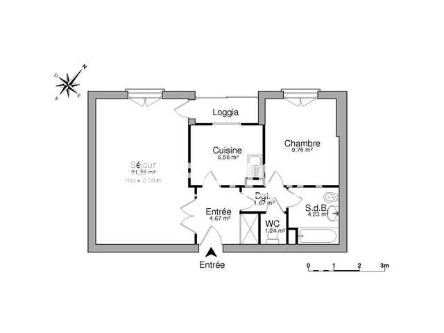 Appartement 2 pièces (49.45 m²) à louer - Limoges (87000)