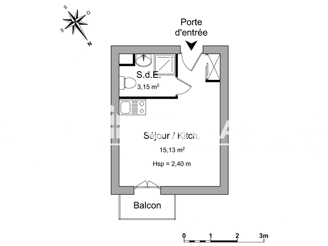 Studio meublé (18.43 m²) à louer - La Rochelle (17000)