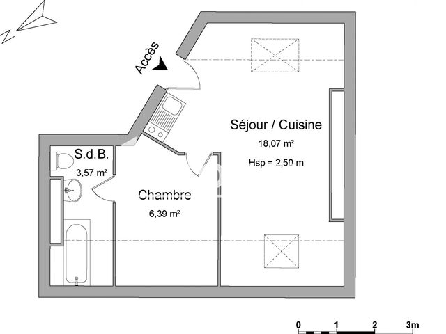 Appartement 2 pièces (28.03 m²) à louer - Limoges (87100)