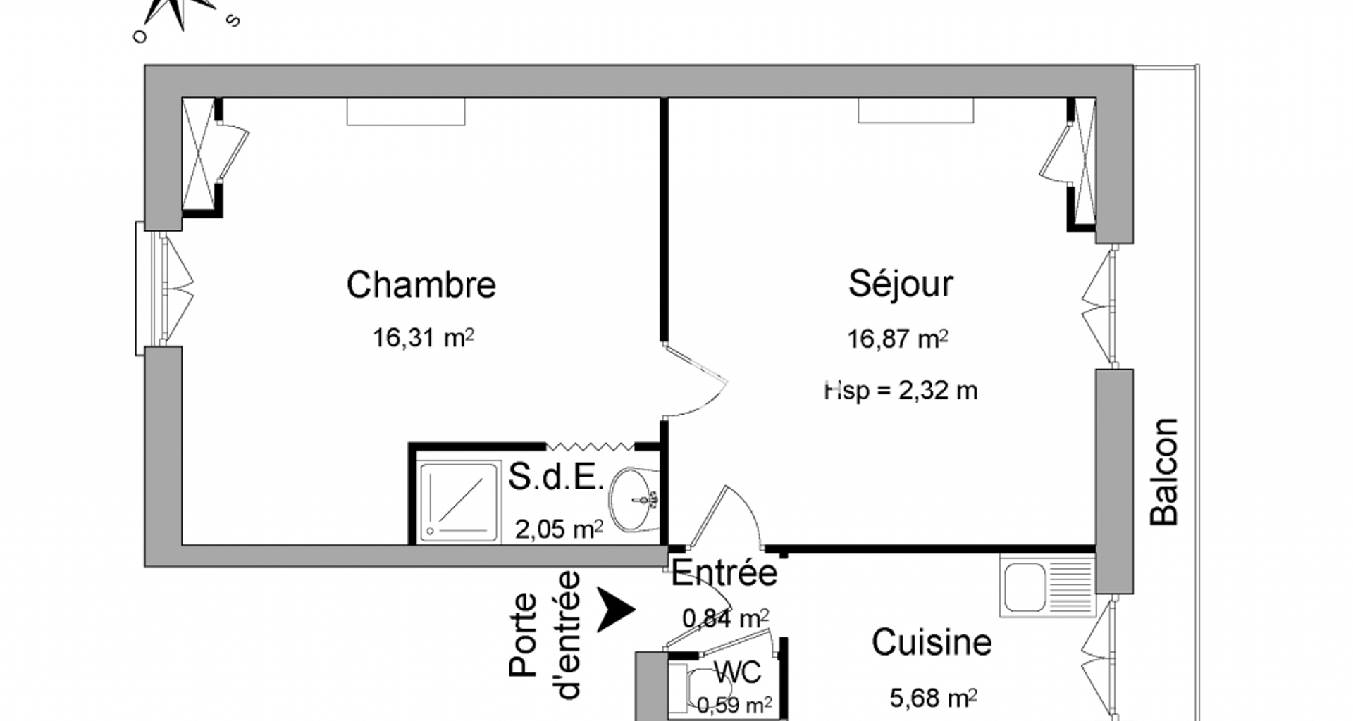 Appartement 2 pièces (42.34 m²) à louer - Limoges (87000)