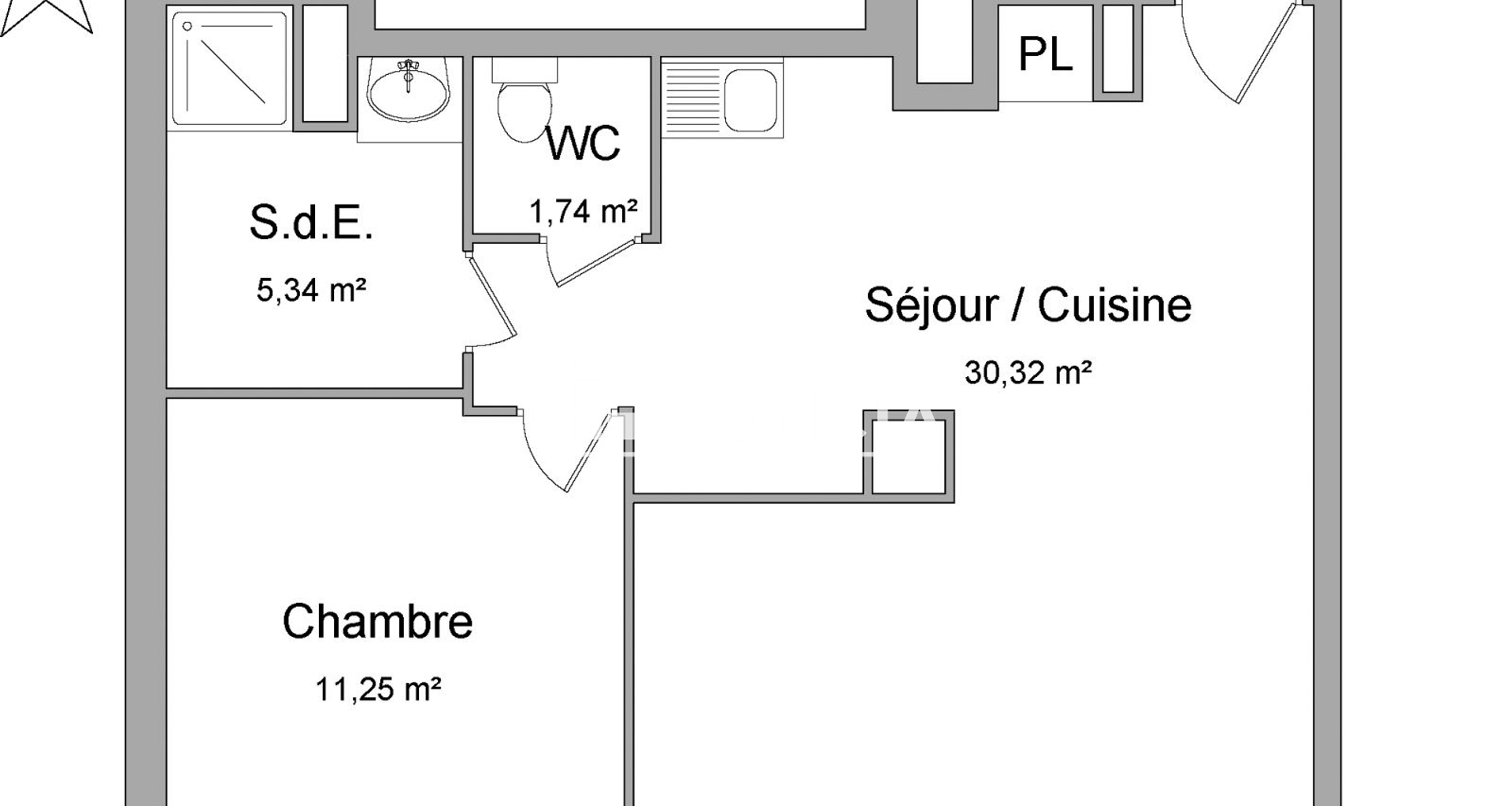 Appartement 2 pièces (48.65 m²) à louer - Villeurbanne (69100)