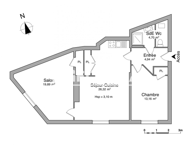 Appartement 3 pièces (69.01 m²) à louer - Limoges (87000)