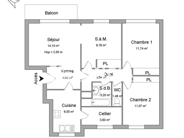 Appartement 3 pièces (69.96 m²) à louer - Niort (79000)