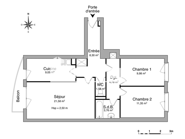 Appartement 3 pièces (70.38 m²) à louer - Limoges (87000)