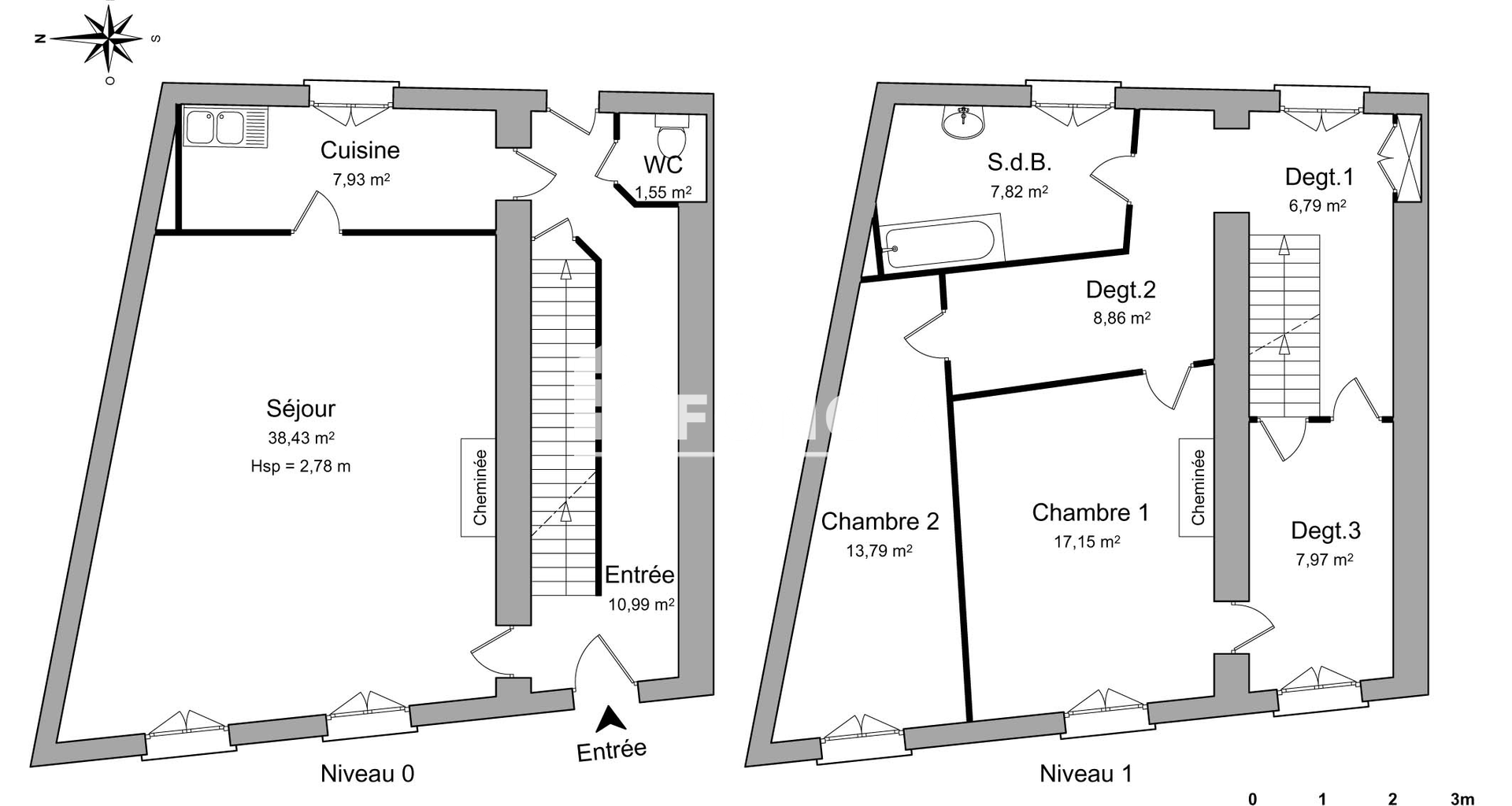 Maison 3 pièces (121.28 m²) à louer - Celles-sur-belle (79370)