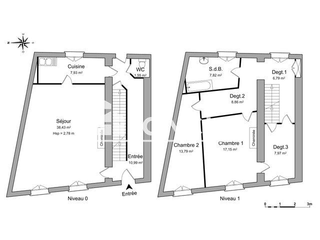 Maison 3 pièces (121.28 m²) à louer - Celles Sur Belle (79370)