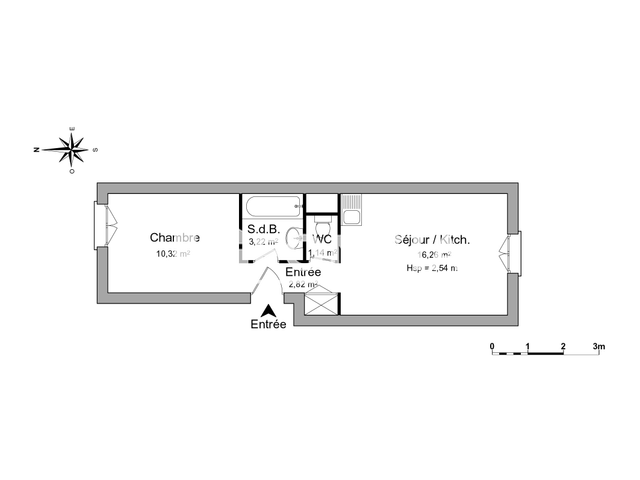 Appartement 2 pièces (33.76 m²) à louer - Neuville Sur Saone (69250)