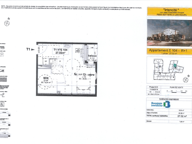 Studio (27.02 m²) à louer - Sotteville Les Rouen (76300)