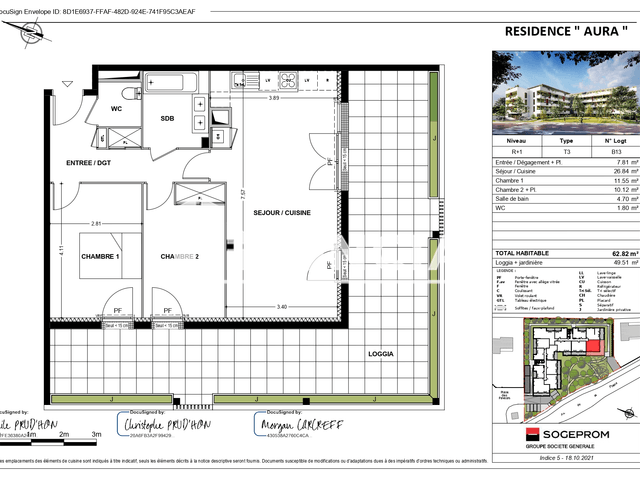 Appartement 3 pièces (62.82 m²) à louer - Balma (31130)