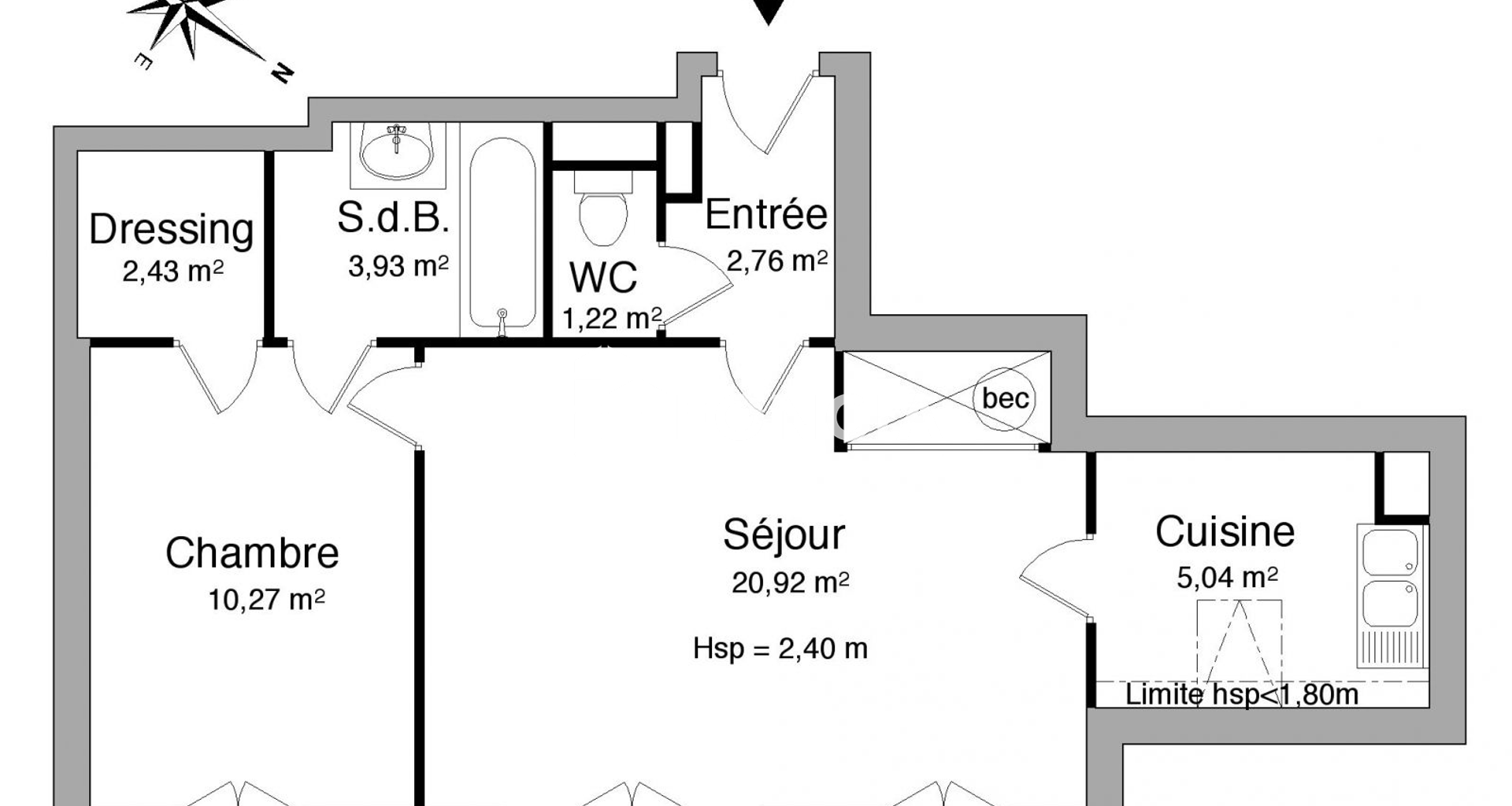 Appartement 2 pièces (46.57 m²) à louer - Les Pavillons-sous-bois (93320)