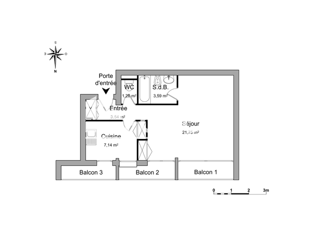 Studio (37.28 m²) à louer - Beziers (34500)