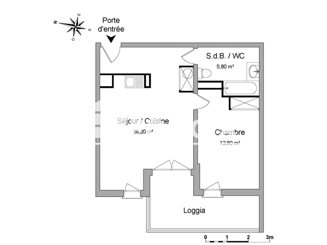 Appartement 2 pièces (44.8 m²) à louer - Beziers (34500)