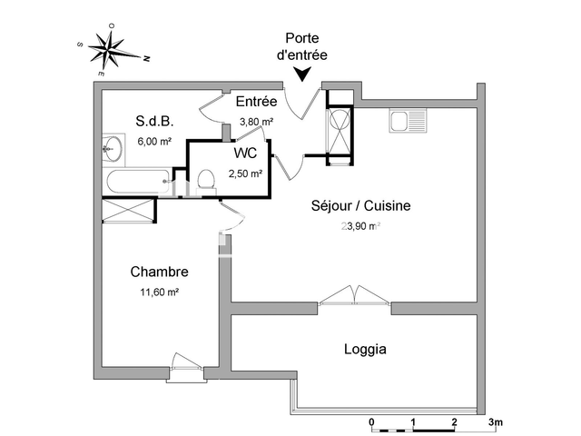 Appartement meublé 2 pièces (47.8 m²) à louer - Beziers (34500)