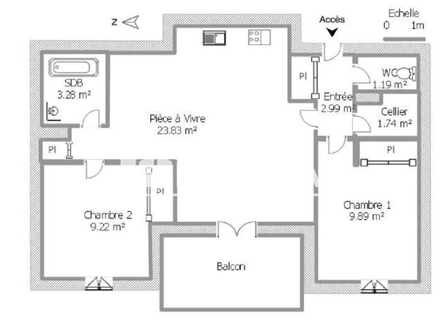Appartement 3 pièces (52.6 m²) à louer - Carcassonne (11000)