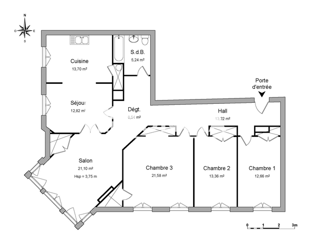 Appartement 5 pièces (122.22 m²) à louer - Carcassonne (11000)