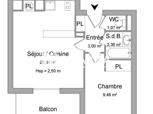 Appartement 2 pièces (35.95 m²) à louer - Carcassonne (11000)