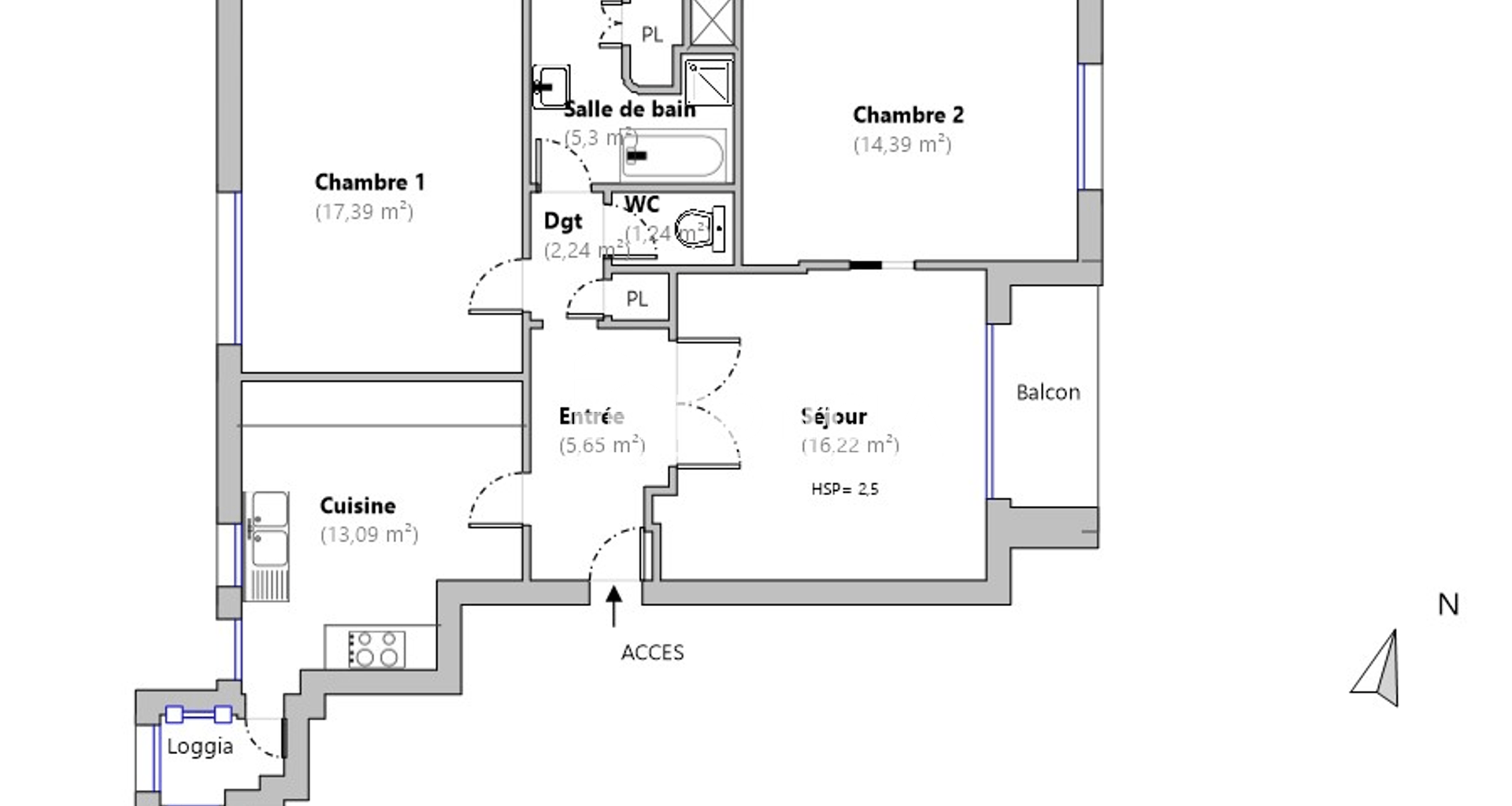 Appartement 3 pièces (75.52 m²) à louer - Annecy (74000)