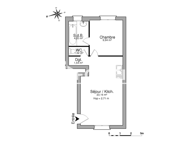 Appartement 2 pièces (40.36 m²) à louer - Beziers (34500)
