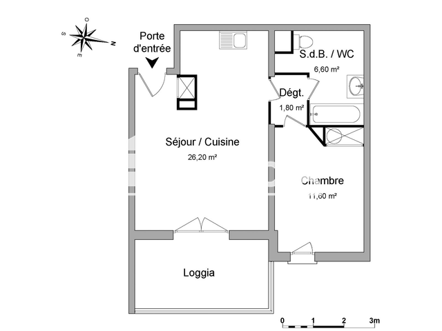 Appartement 2 pièces (46.2 m²) à louer - Beziers (34500)