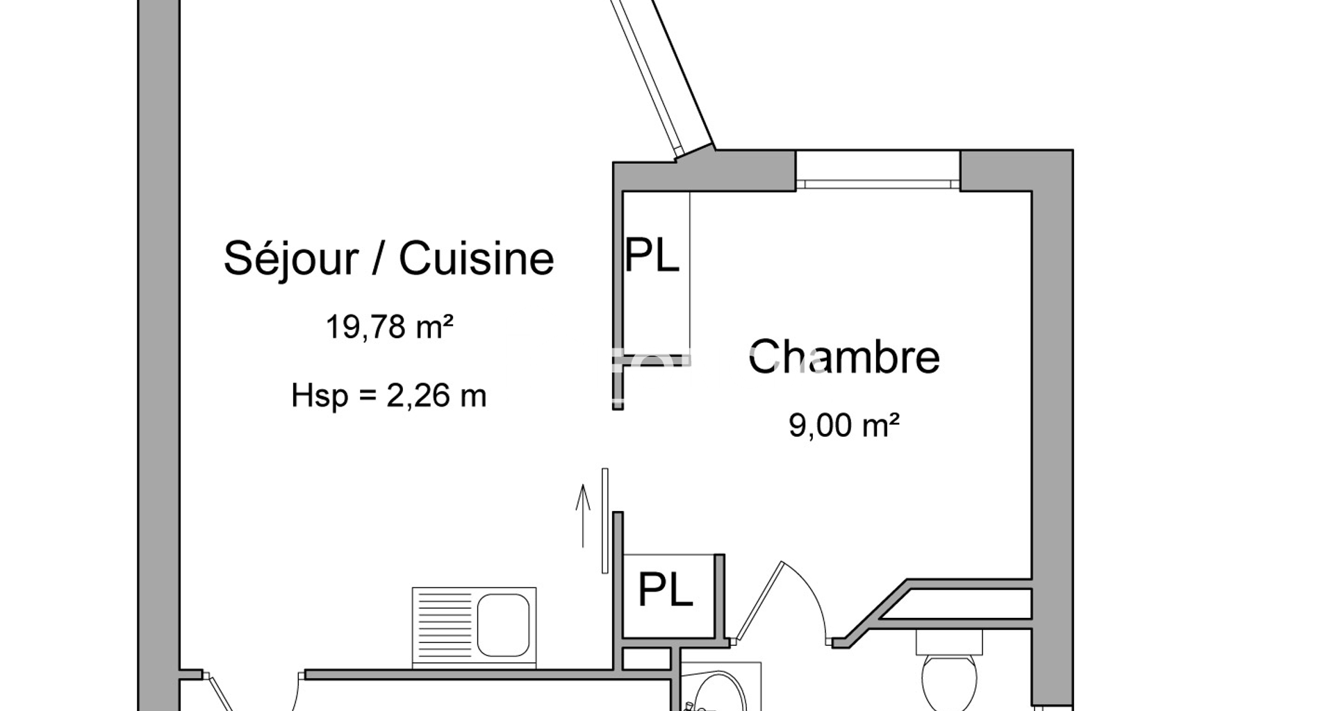 Appartement meublé 2 pièces (39.18 m²) à louer - Ouveillan (11590)